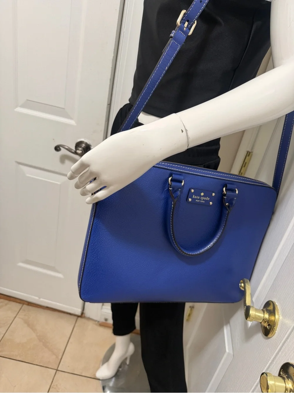 Kate Spade New York Blue Leather Satchel Crossbody